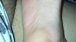 dick rubbing on filipina sleeping sole with cumshot