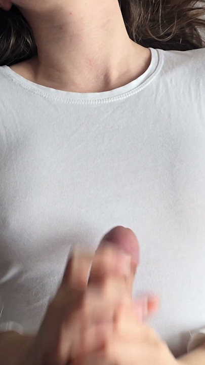 POV Couple Handjob And Cum On Clothes! | Clip 1