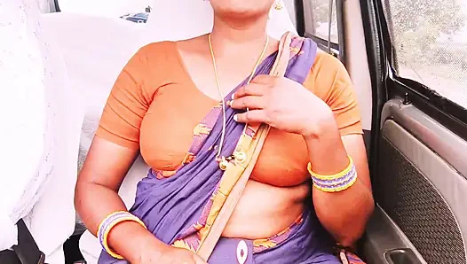 Indischer zimmermädchen-auto-sex. Schöne Saree Telugu Maid lange Fahrt zum Ficken mit House Woner. Pissendes video. Telugu dirtytalk.