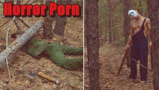 Монстр в маске трахает застрявшего солдата в лесу / Horror porn