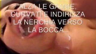 Sissy cum tragar entrenador en italiano