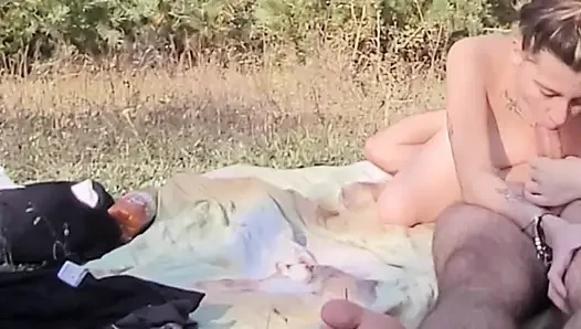 public blowjob outdoors deep throat