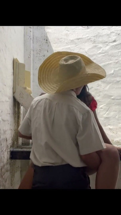 Stepfather fucks his beautiful, busty, big-assed stepdaughter in an abandoned house. | Clip 2