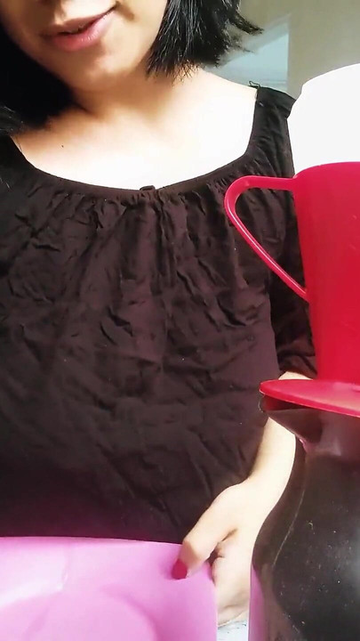 Stepmom Making Her Coffee