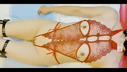 Mayu No91 Shaved, Cosplay, Deepthroat, Collar, Blindfold, Anal Beads in 2 Holes, Squirting, Creampie, Cleaning Blowjob