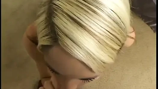Versautes aussehenes mädchen mag ihren mann mit einem blowjob befriedigen