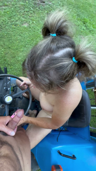 Filthy Farm Wife Bonemaiden, dirty feet, toys her pussy for her step-Daddy on Tractor | Clip 2
