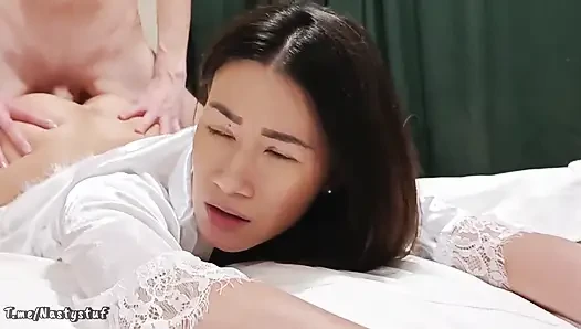 Asian Stepmommy Is Tired. She Wants to Relax. Put Your Finger in My Pussy and Fuck Me in the Ass