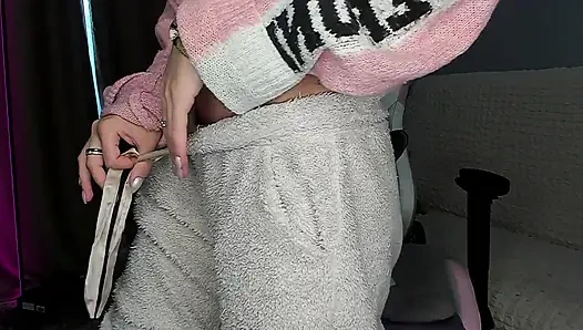 Cute Girl in Cozy Pajama Knows How Warm up Better