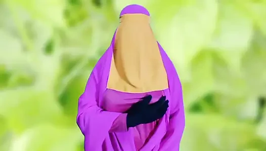 Bangladeşli güzel kadın burqa giyiyor seks yapıyor ve edepsizce konuşuyor