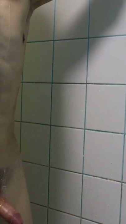 passionate muscle stud takes a shower after work and gets carried away with his beautiful cock under the streams of warm water | Clip 1
