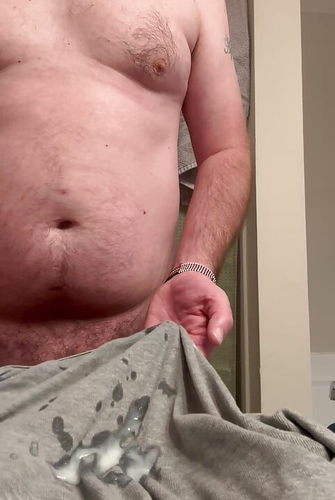 Thick load in underwear before morning shower
