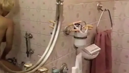 Blonde Big Titted MILF From France Showering