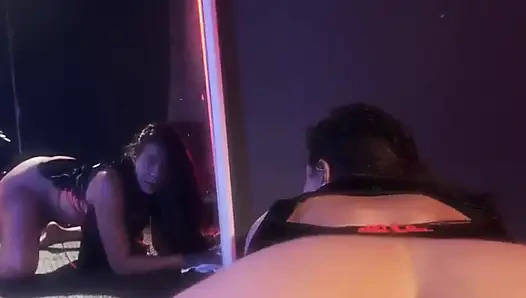 Masturbating with Fucking Machine and Watching Myself in the Mirror