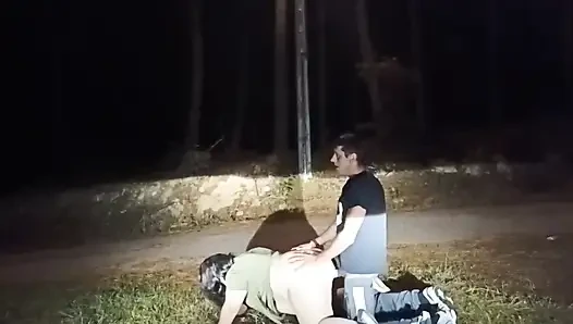 Outdoor sex with a mature