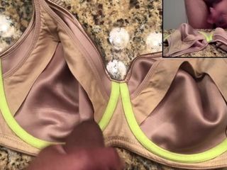 Jerk off and Cum with Not Sister's Bra