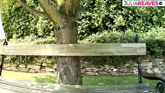 hot blonde girl with big tits and wet pussy plays in front of camera