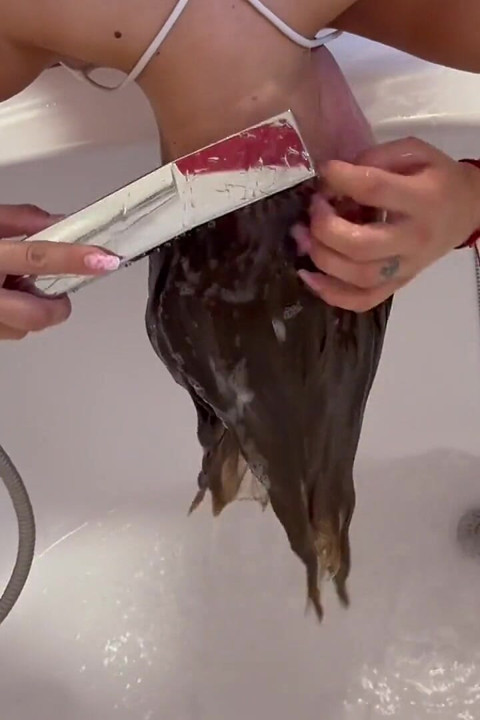 Hair Wash Bent Over the Bathtub 2