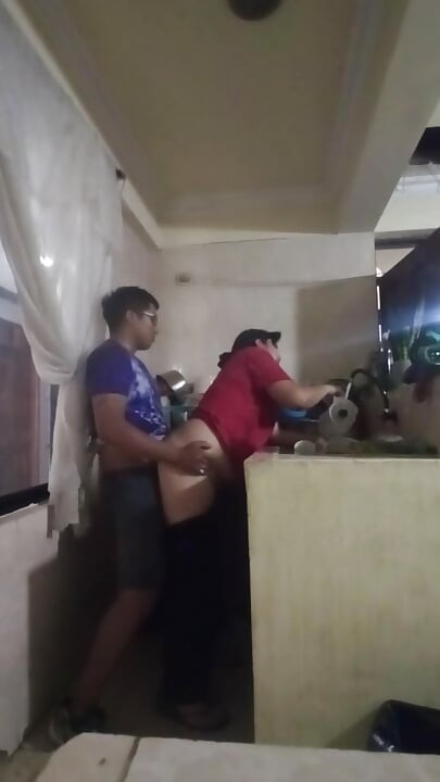 Fucking the Maid in the Kitchen When My Wife Is in the Living Room