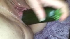 Big veggie in my pumped pussy