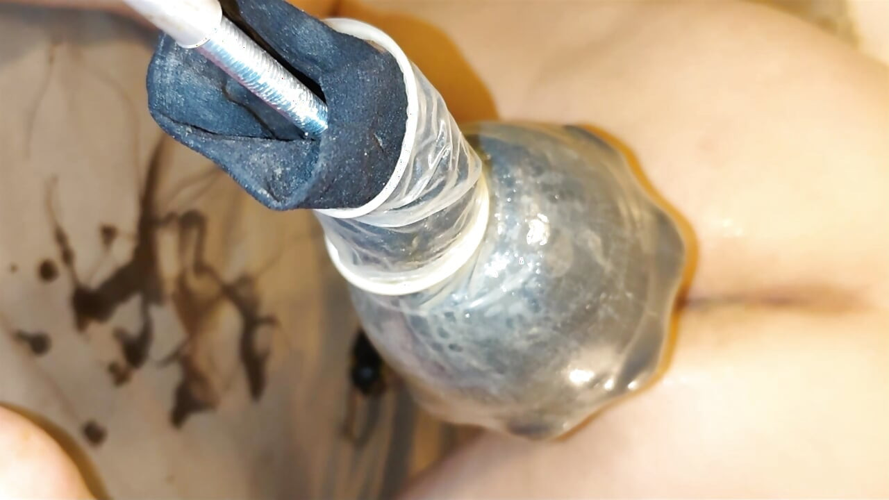 huge dildo doggy  anal stretch POV