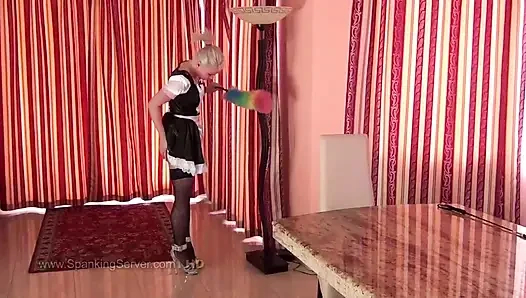 Maid Cora ass whip