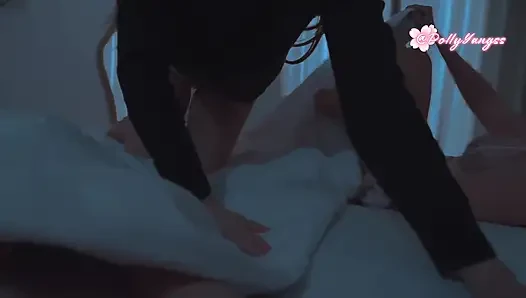 Stepbro Caught Me Licking Stepmom’s Pussy in Our Shared Hotel Bed… Then Fucked Us Both and Creampied Her