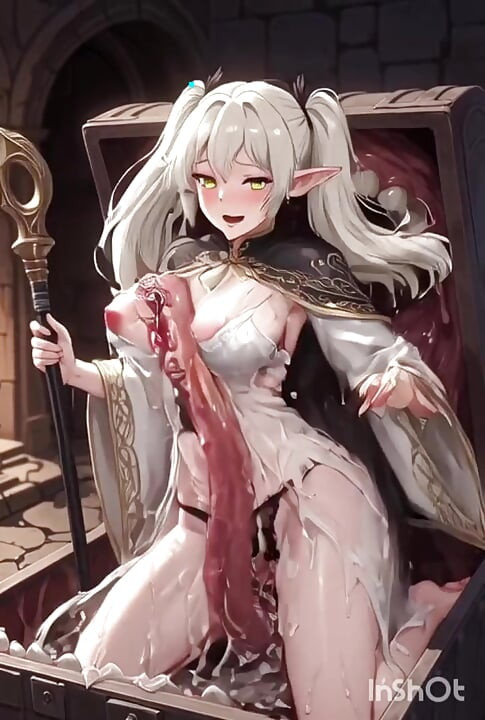 White-haired elf trapped in mimic box