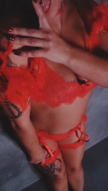 Lovemealots preview in red lingerie