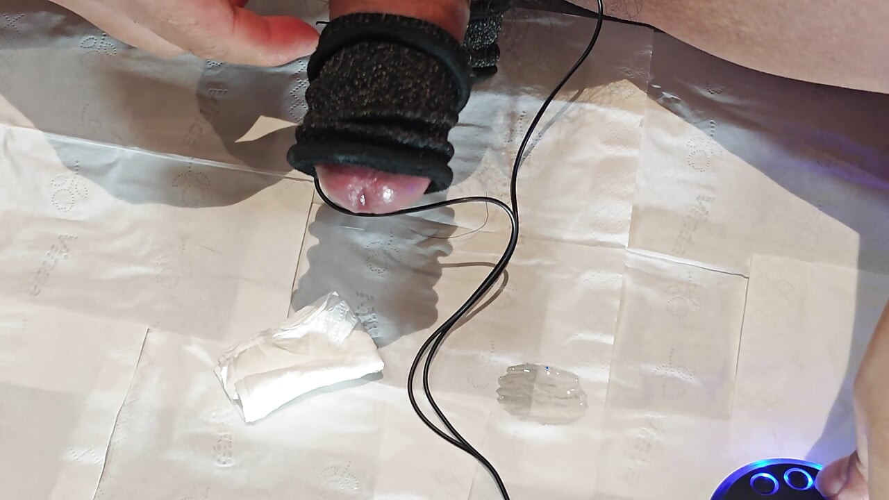 FIRST TIME E-Stim Cock & Balls Makes Me Moan Like a Desperate Slut - Electricity Controls My Cumshot!