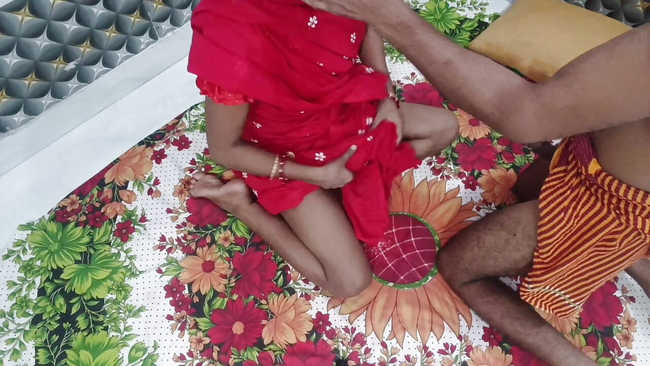 Real Desi Bhabhi Red Dress Hardcore Sex Session with Devar