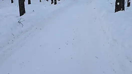 A stranger in the winter forest