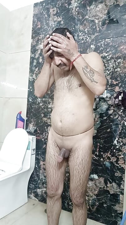 Indian Desi Rajasthani man enjoy shower and masterbation show with uncle police officer uncle and army officer uncle