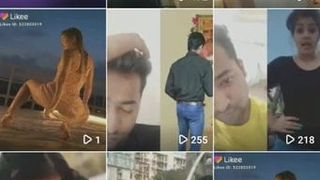 Ragazza indiana che mostra bobos web cam