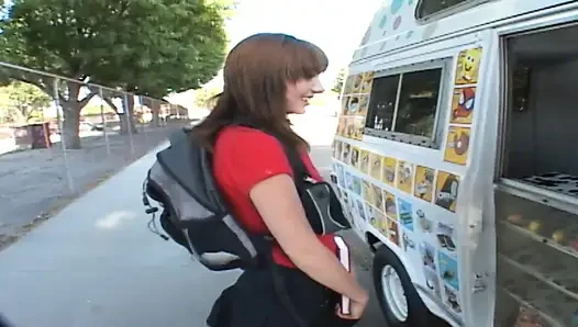 Picked up teen gets slammed and jizzed on pussy