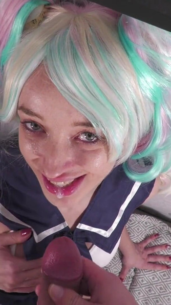 Must-share moment from "Stepdaughter is used by stepdad in cosplay outfit"
