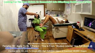 $ Clov studente verpleegster Lenna Lux onderzoekt patiënt