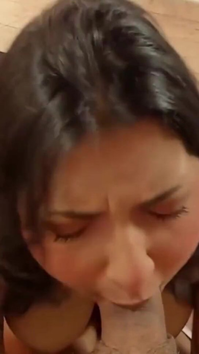 I suck my boyfriend's cock until it's soaking wet with my saliva | Clip 1