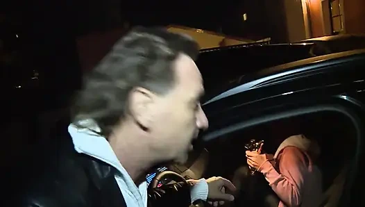 Two Slutty Whores Kneel for Three Fat Cocks - DP Orgy with Assfucking and Cum!