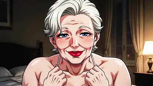 Ai granny Deep Cleavage Menggoda close up