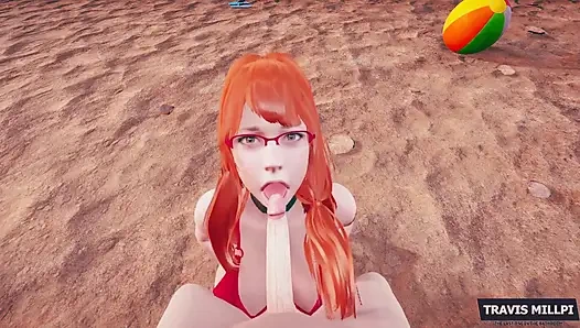 Tag des Strand: Fkk-Strand mit rothaariger stiefschwester