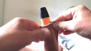Vídeo de 10 minutos do prepúcio - marca-texto laranja