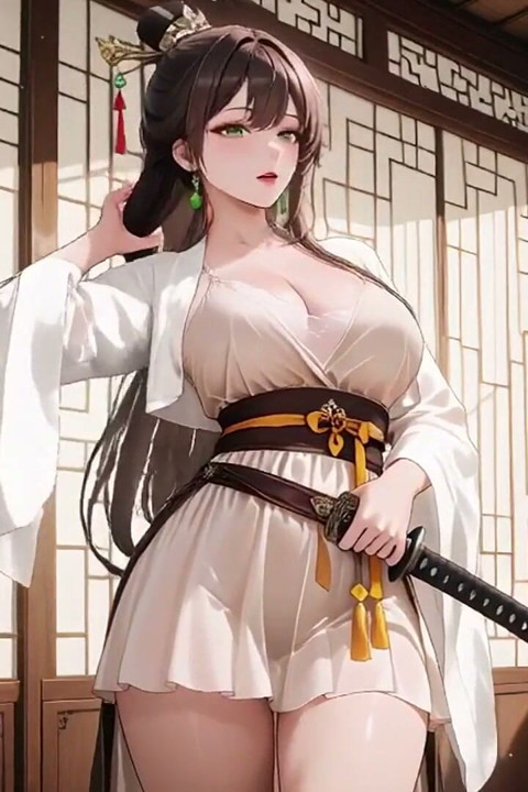 Ai-shearches Her Chest, Eyes Hazy, Sheer Silk Barely Covering Her Curves.