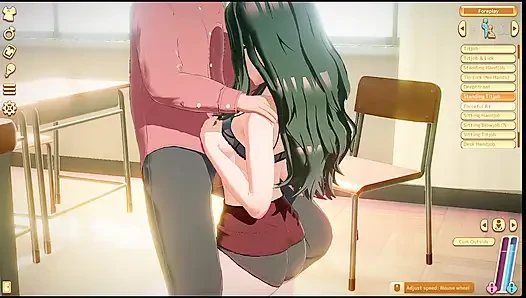 Orta yaşlı seksi kadın öğretmen öğrencisini sikiyor