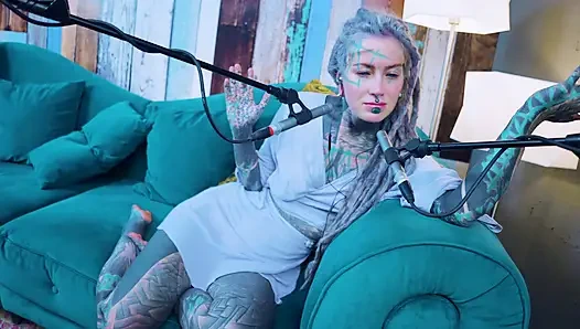 I talk about G - Grattitude- ASMR podcast SFW talking goth skinny girl dreadlocks tattoo model inked girl