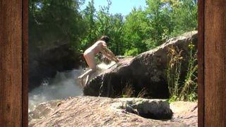 Naked hike along the wild rapids of Foster Falls