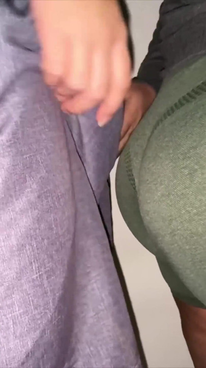 She Accidentally Touches a Stranger's Big Dick in the Queue