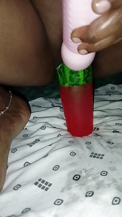 Sexy sister-in-law with big cucumber