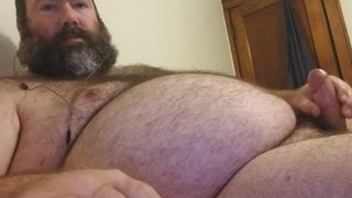 Furry, chubby bear shoots thick load