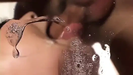 A crazy brunette slut takes a big cock inside her little sweet ass